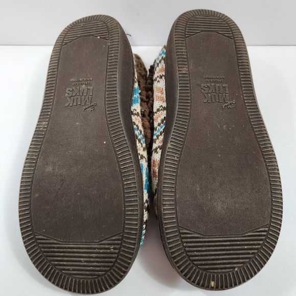 Muk Luks Women’s Size Large 9-10 Brown Fury Lined Slippers Pre-owned - Picture 4 of 7